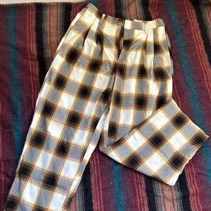 Brown/yellow flowy pants